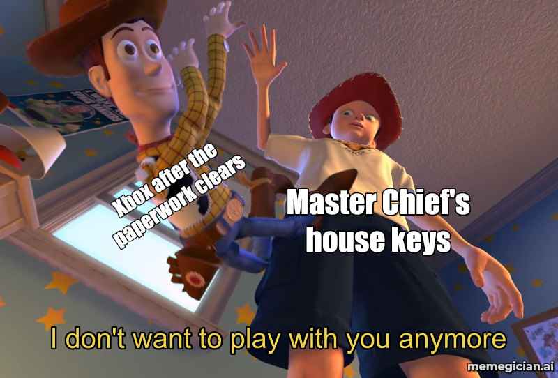 Halo moves to Call of Duty meme: Xbox after the paperwork clears — Master Chief's house keys