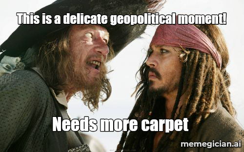 Trump welcomes Xi with red carpet meme: This is a delicate geopolitical moment! — Needs more carpet