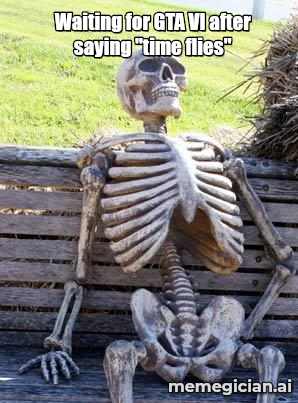 GTA VI hype spiral meme: Waiting for GTA VI after saying "time flies"