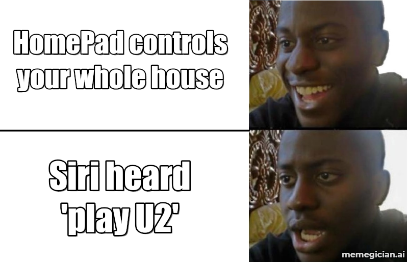 Apple’s HomePad rumor meme: HomePad controls your whole house — Siri heard 'play U2'