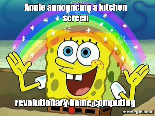 Apple’s HomePad rumor meme: Apple announcing a kitchen screen — revolutionary home computing