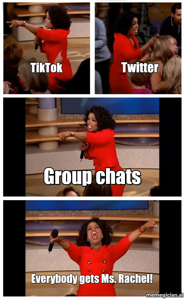 Ms. Rachel meme: TikTok — Twitter — Group chats — Everybody gets Ms. Rachel!