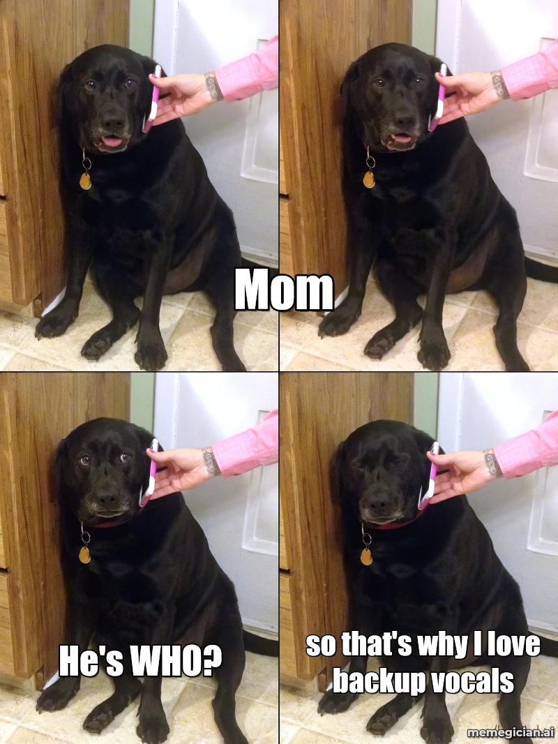 Michael McDonald paternity reveal meme: Mom — He's WHO? — so that's why I love backup vocals