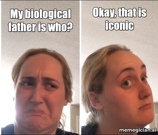 Michael McDonald paternity reveal meme: My biological father is who? — Okay, that is iconic
