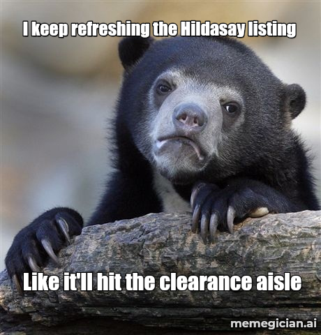 Hildasay Island for Sale meme: I keep refreshing the Hildasay listing — Like it'll hit the clearance aisle