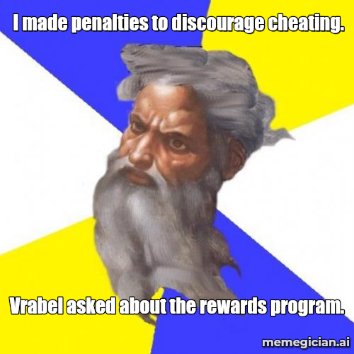 Vrabel’s Intentional Offside Hack meme: I made penalties to discourage cheating. — Vrabel asked about the rewards program.