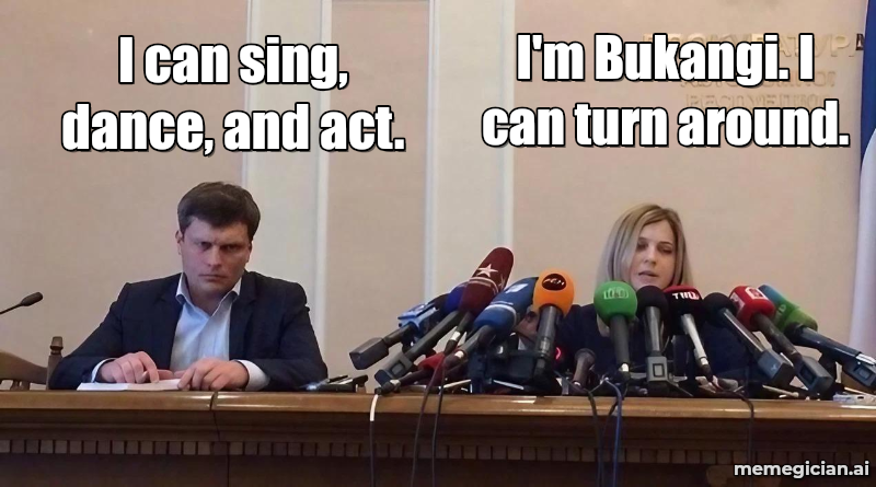 Busan’s Celebrity Shark meme: I can sing, dance, and act. — I'm Bukangi. I can turn around.