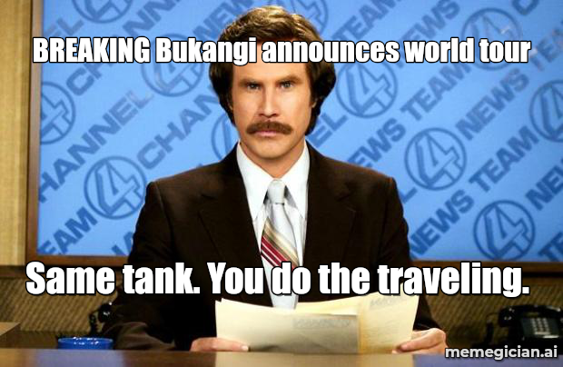 Busan’s Celebrity Shark meme: BREAKING Bukangi announces world tour — Same tank. You do the traveling.