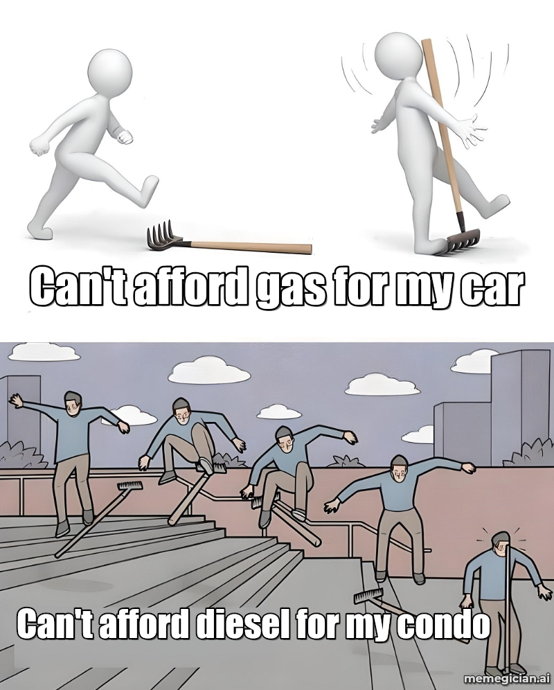 Luxury Cruise Passengers Booted meme: Can't afford gas for my car — Can't afford diesel for my condo